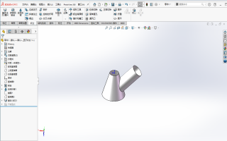 SOLIDWORKS钣金绘制斜面上带有直筒的喇叭口